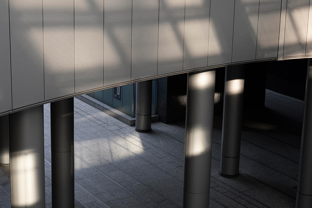 view city building with daylight shadows